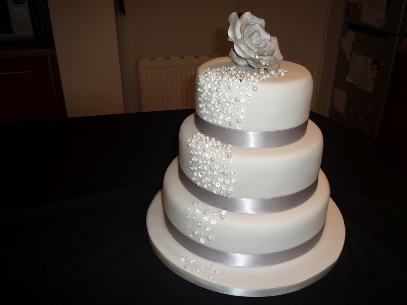 Wedding Cakes With Diamonds
 Elaine Allan Cascading diamond and pearl wedding cake