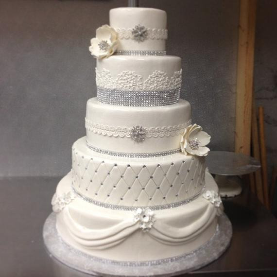 Wedding Cakes With Diamonds
 Wedding Cake Diamond Ribbon Rhinestone Silver by