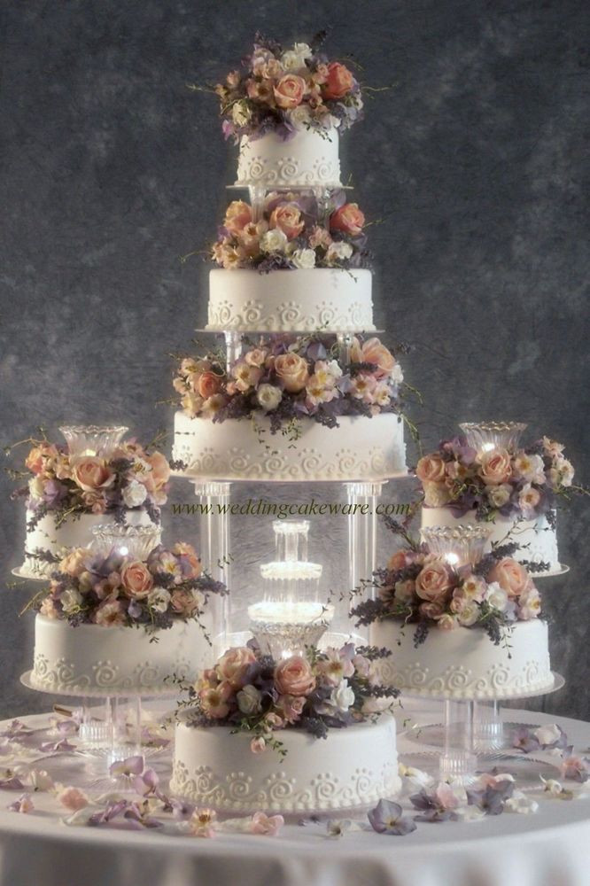 Wedding Cakes With Fountain
 8 TIER CASCADING FOUNTAIN WEDDING CAKE STAND STANDS SET