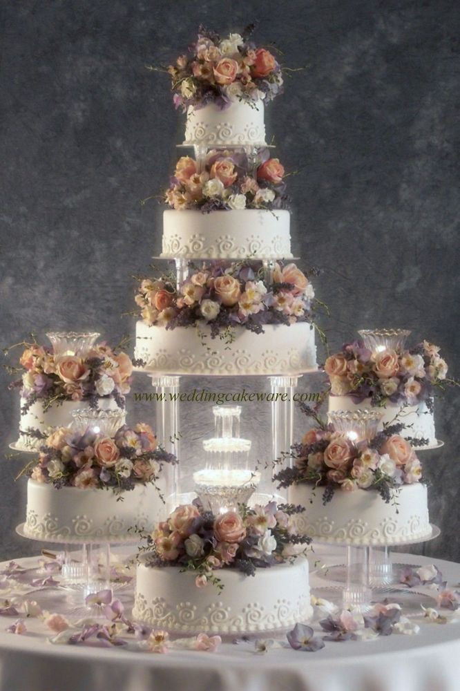 Wedding Cakes With Fountains
 8 TIER CASCADING FOUNTAIN WEDDING CAKE STAND STANDS SET