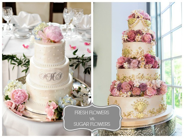 Wedding Cakes With Fresh Flowers Tips
 Wedding Cake Flowers Real vs Sugar I Do Wedding Cakes