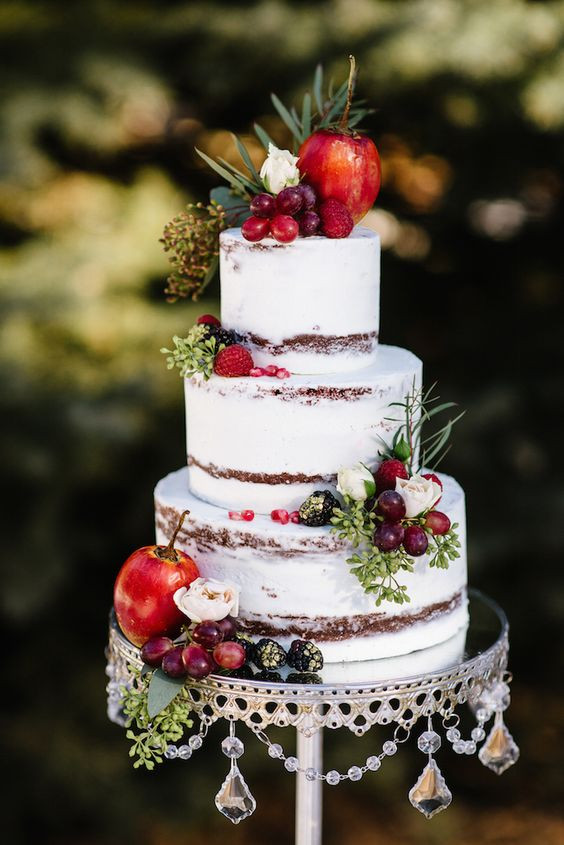 Wedding Cakes With Fruit
 27 Naked Fall Wedding Cakes That Will Make Your Mouth