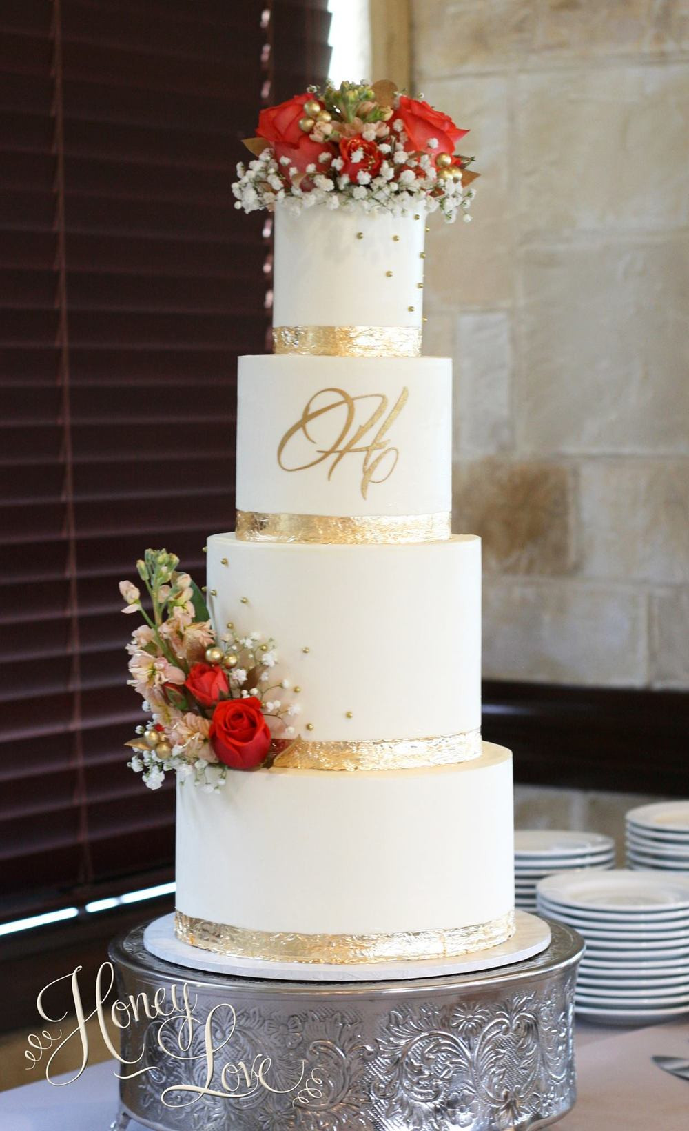 Wedding Cakes With Gold Accents
 Wedding Cakes — HoneyLove Cakery