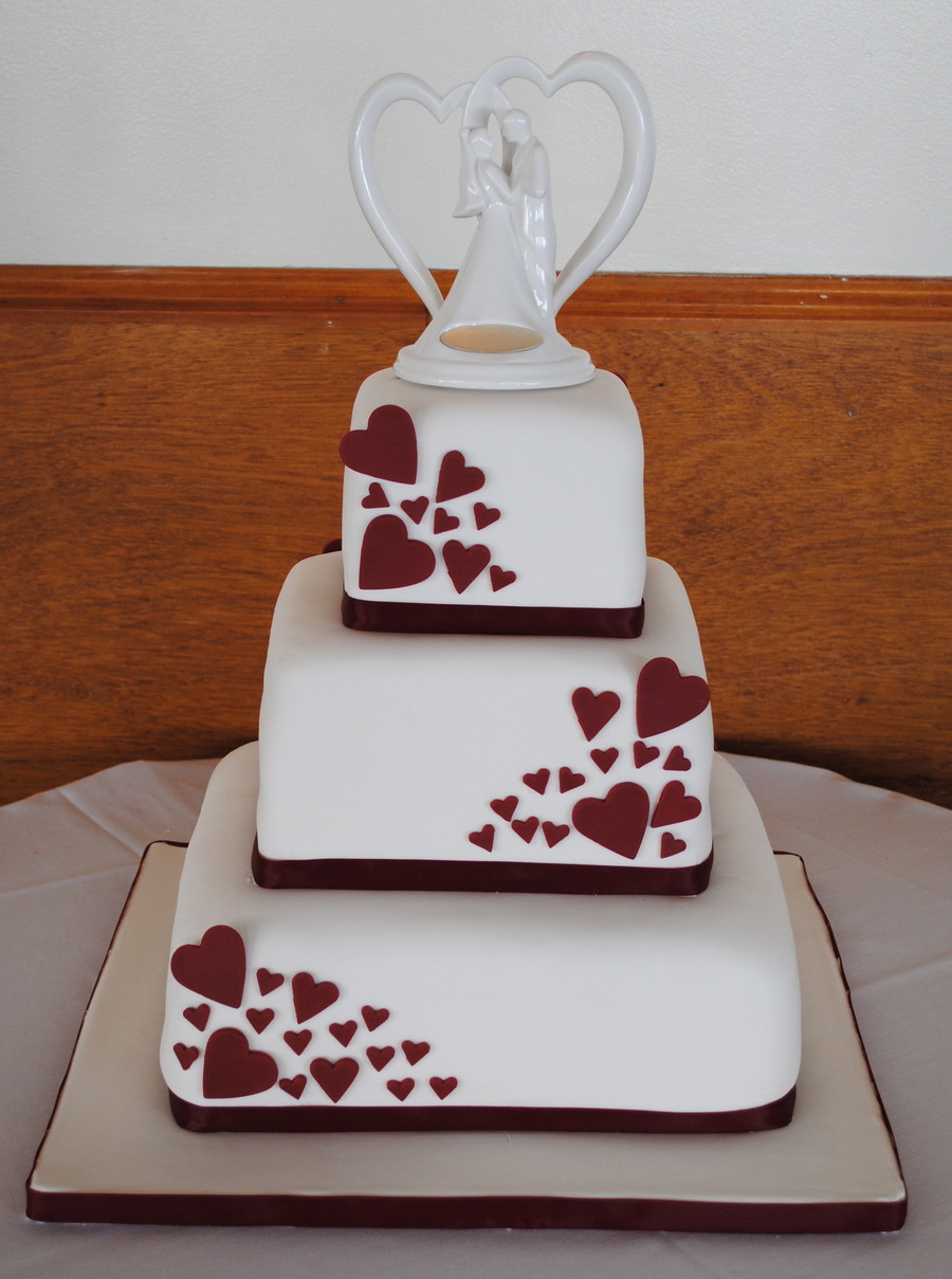 Wedding Cakes With Hearts
 Square Wedding Cake With Hearts CakeCentral