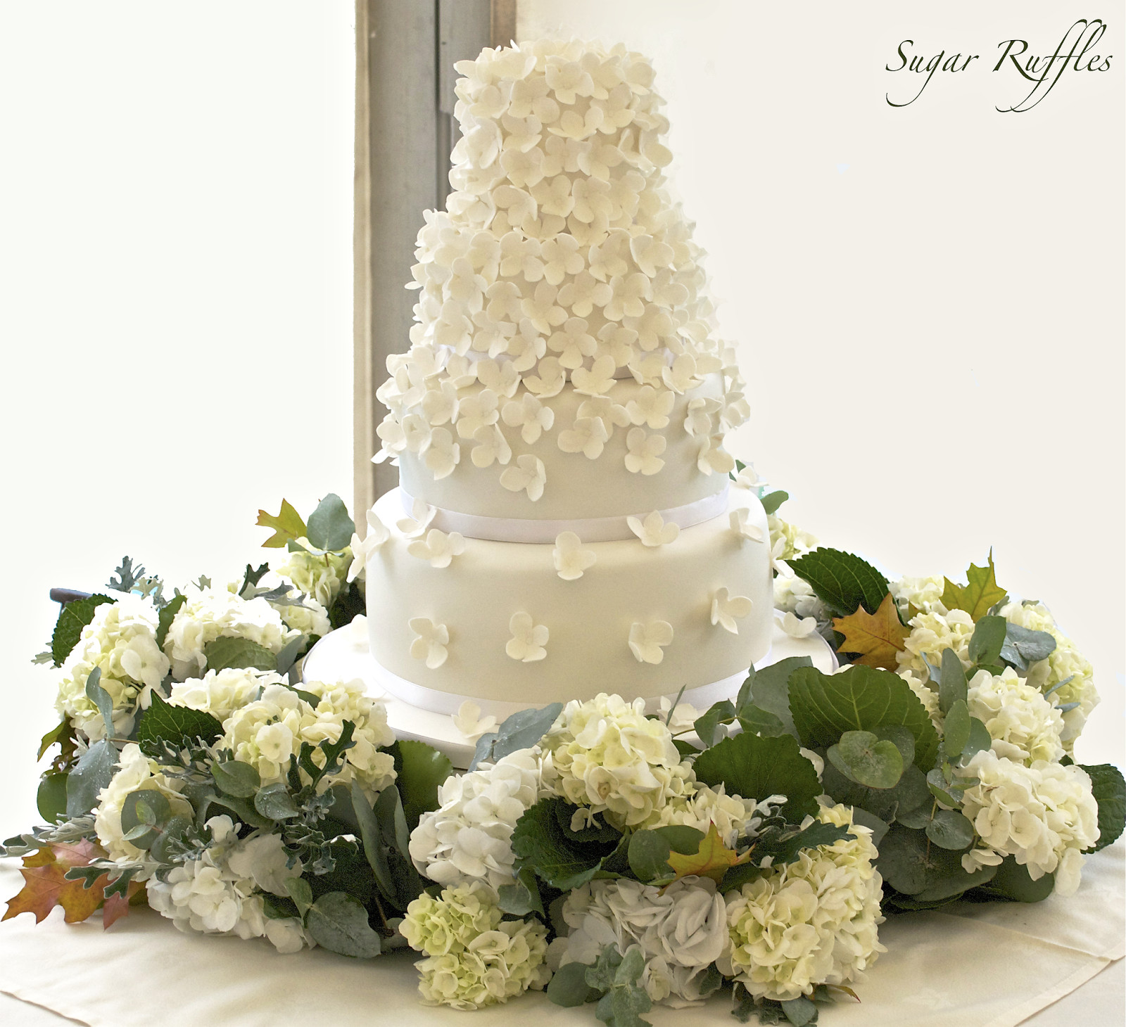 Wedding Cakes With Hydrangeas
 Hydrangea Cascade Wedding Cake