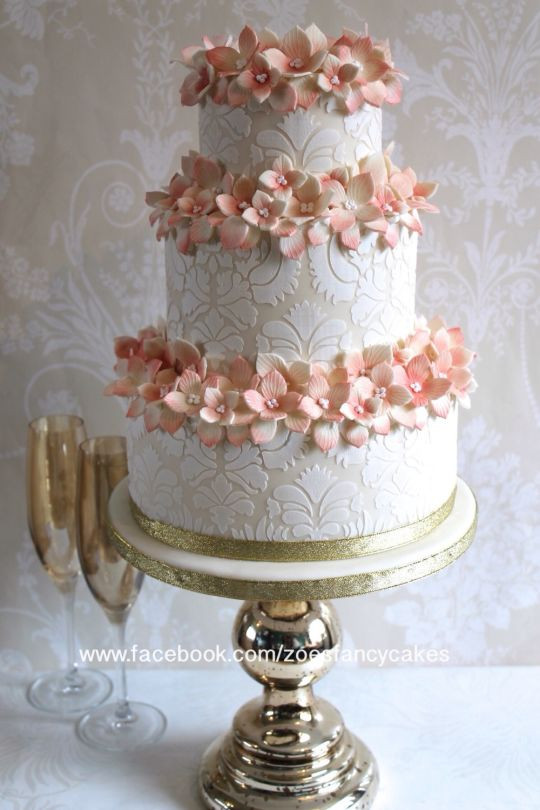Wedding Cakes With Hydrangeas
 Hydrangea wedding cake cake by Zoe s Fancy Cakes