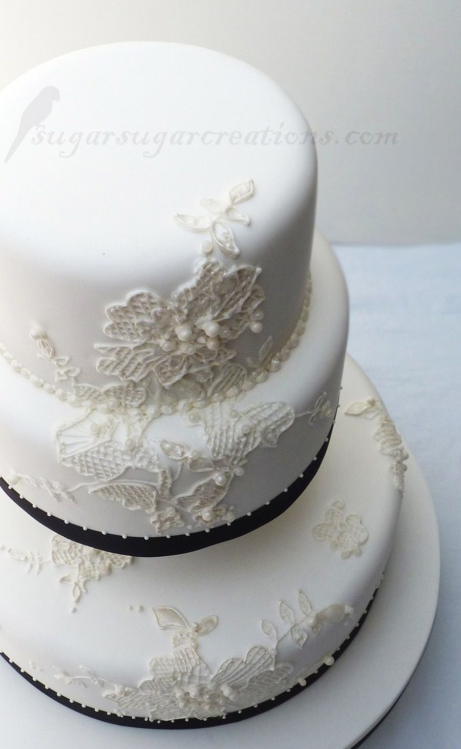 Wedding Cakes With Lace
 Lace Applique Wedding Cake CakeCentral