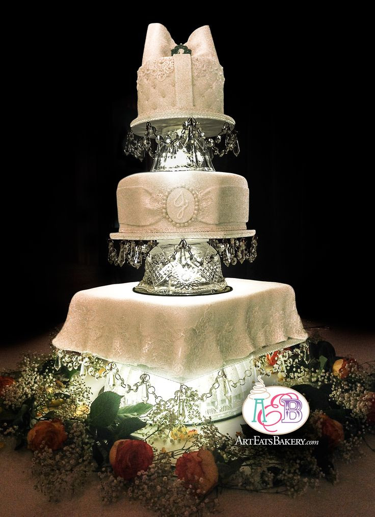 Wedding Cakes With Lights
 17 Best images about Edible lace for wedding and birthday