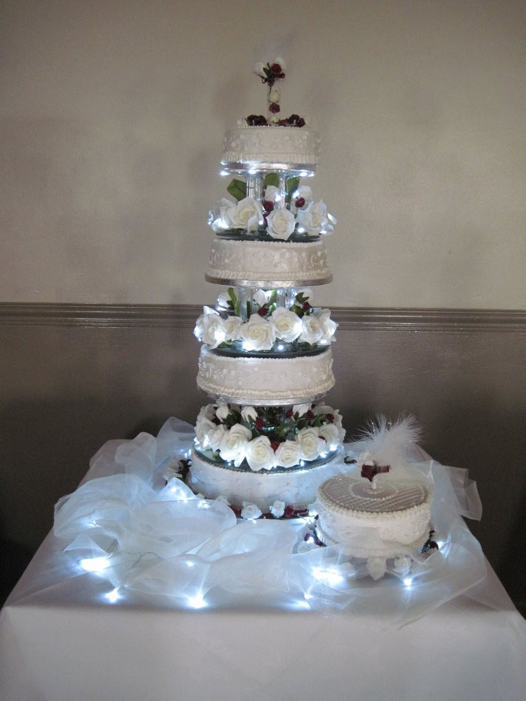 Wedding Cakes With Lights
 5 Tier Cake with White Fairy Lights Fairy Lights & Fun