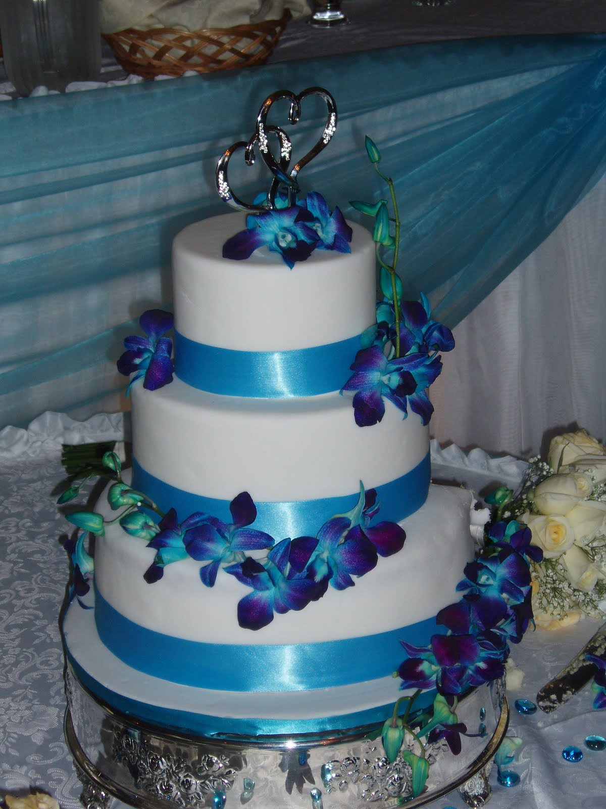 Wedding Cakes With Orchids
 SugarBakers Cake Design Blue Orchid Wedding Cake