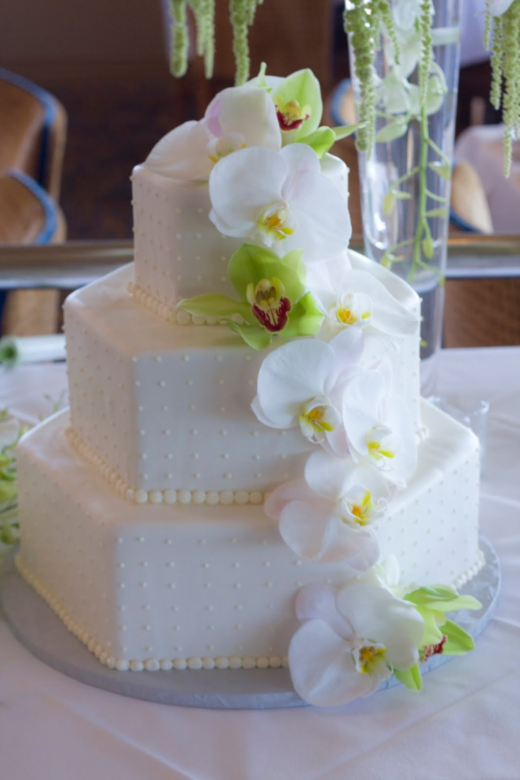 Wedding Cakes With Orchids
 The Crimson Cake Blog White and Green Orchid Wedding Cake