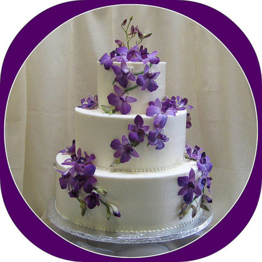 Wedding Cakes With Orchids
 Ivory Wedding Cake With Purple Orchids CakeCentral