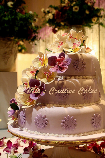 Wedding Cakes With Orchids
 Orchid Wedding Cake