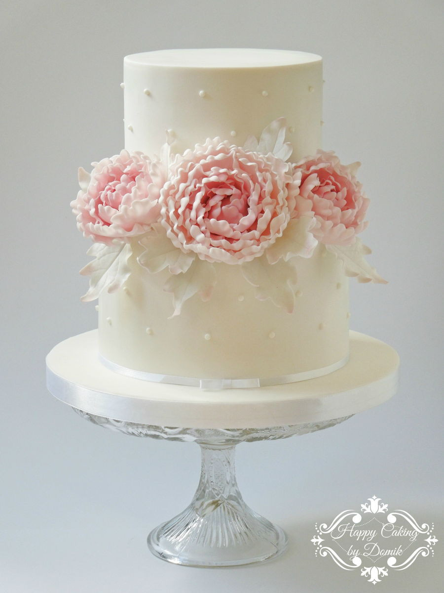 Wedding Cakes With Peonies
 Wedding Cake With Peonies CakeCentral