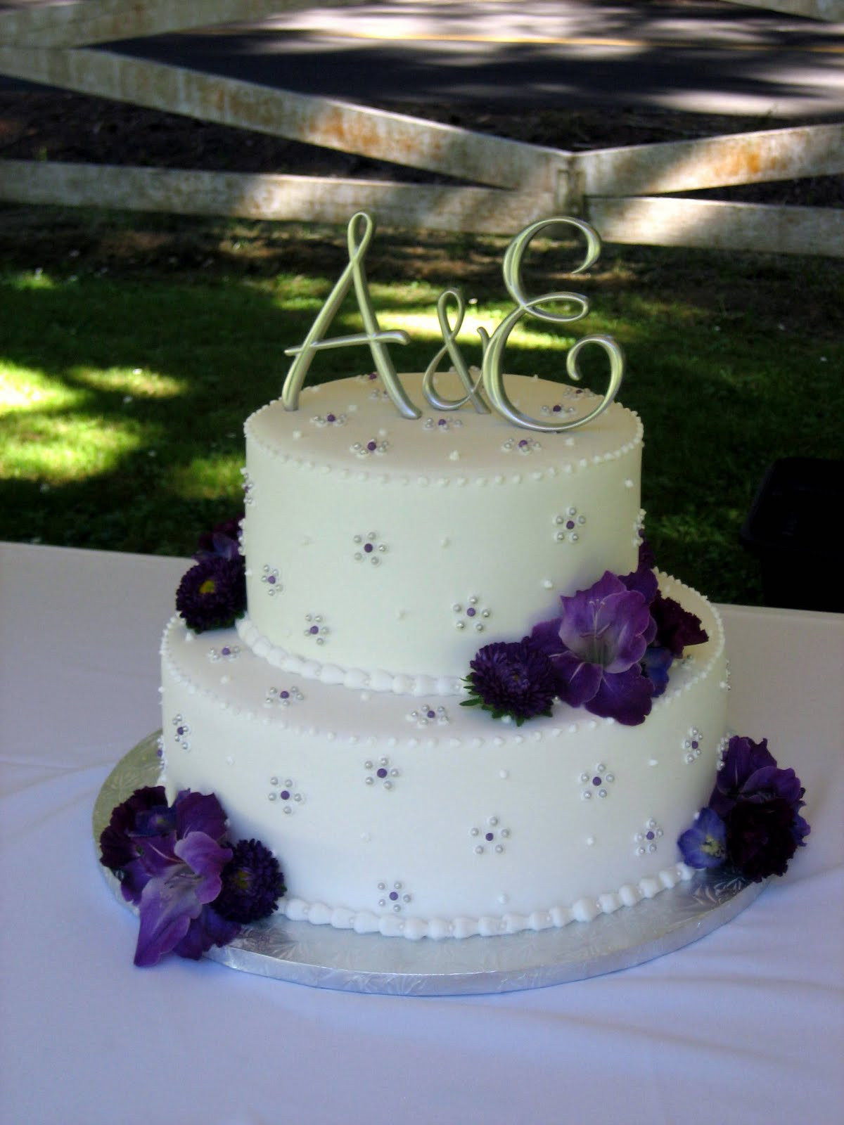 Wedding Cakes With Purple
 Jillicious Discoveries Three Purple Wedding Cakes