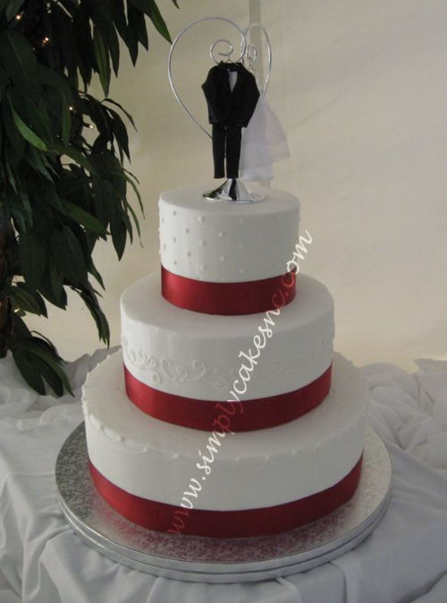 Wedding Cakes With Ribbon
 Buttercream Wedding Cake With Satin Ribbon CakeCentral