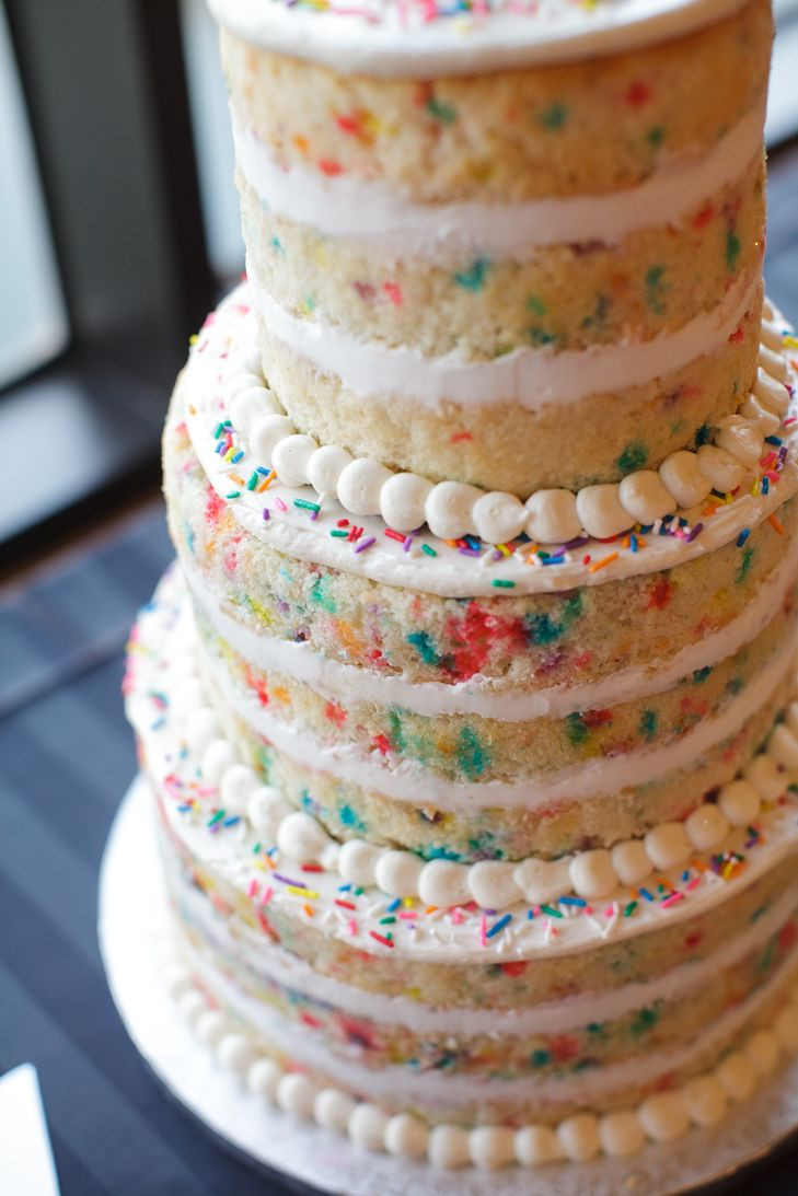 Wedding Cakes With Sprinkles
 Unfrosted Wedding Cake with Sprinkles