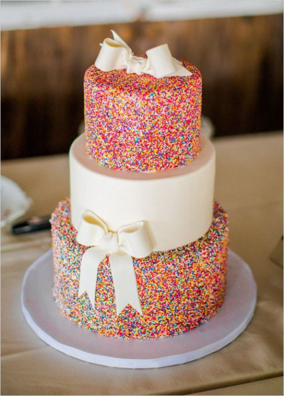 Wedding Cakes With Sprinkles
 23 Fun And Colorful Sprinkle Wedding Cakes Weddingomania