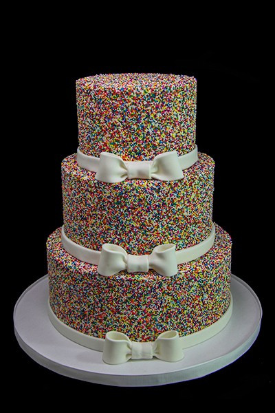 Wedding Cakes With Sprinkles
 Rainbow Sprinkle Wedding Cake Butterfly Bake Shop in New