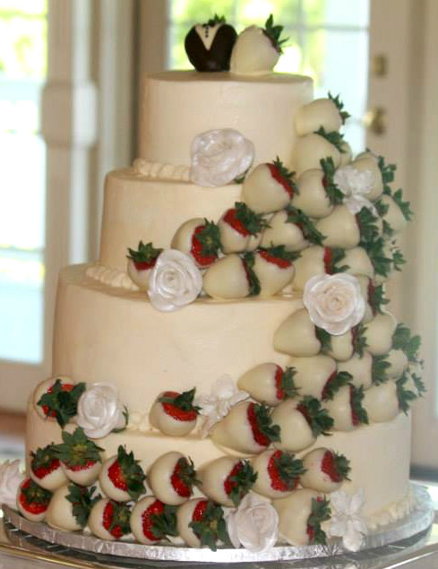 Wedding Cakes With Strawberries
 Clock Tower Bakery