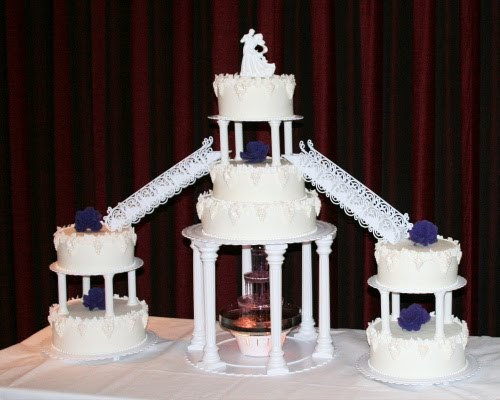 Wedding Cakes With Water Fountain
 Rainbow Sugarcraft Wedding Cakes with Water Fountains