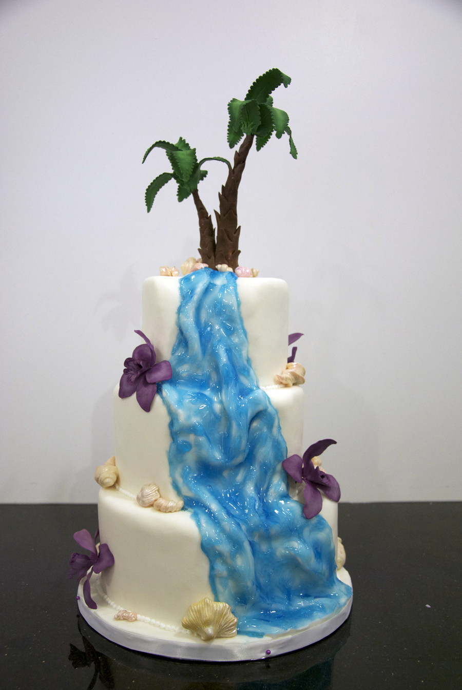 Wedding Cakes With Waterfalls
 Tropical Waterfall Wedding Cake CakeCentral