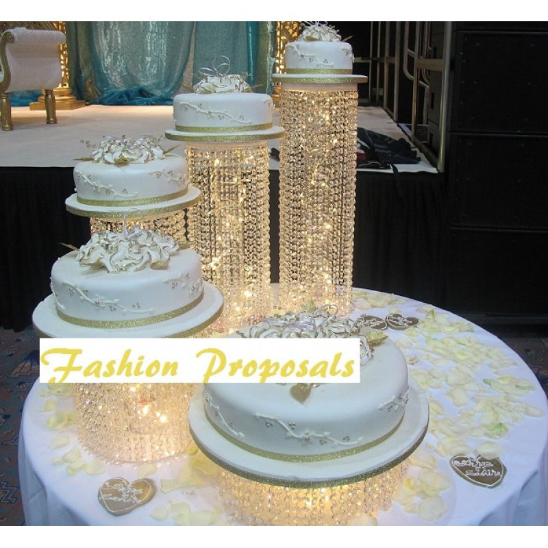 Wedding Cakes With Waterfalls
 Wedding Cake Stand Cascade Waterfall Crystal Set 5