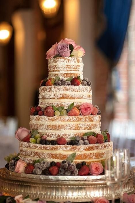 Wedding Cakes Without Frosting
 Really starting to like the look of these cakes without