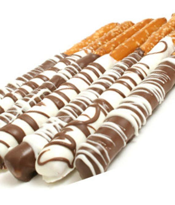 Wedding Chocolate Covered Pretzels
 Wedding Favor Chocolate Covered Pretzel Rods White Dark Milk