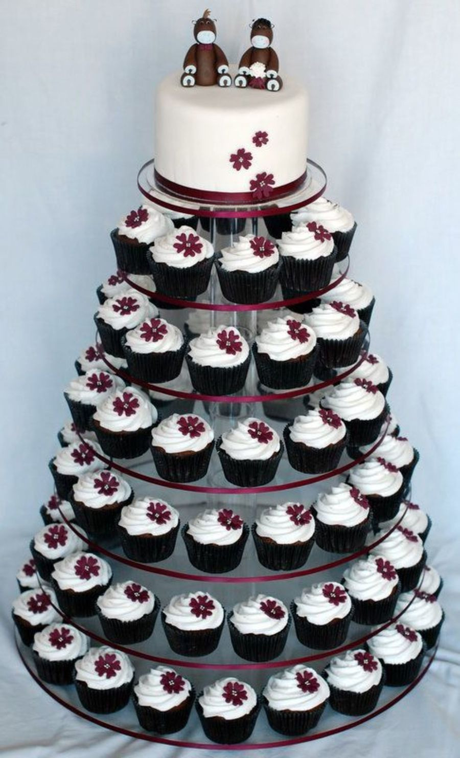 Wedding Cup Cakes Designs
 Aubergine Wedding Cupcake Tower CakeCentral