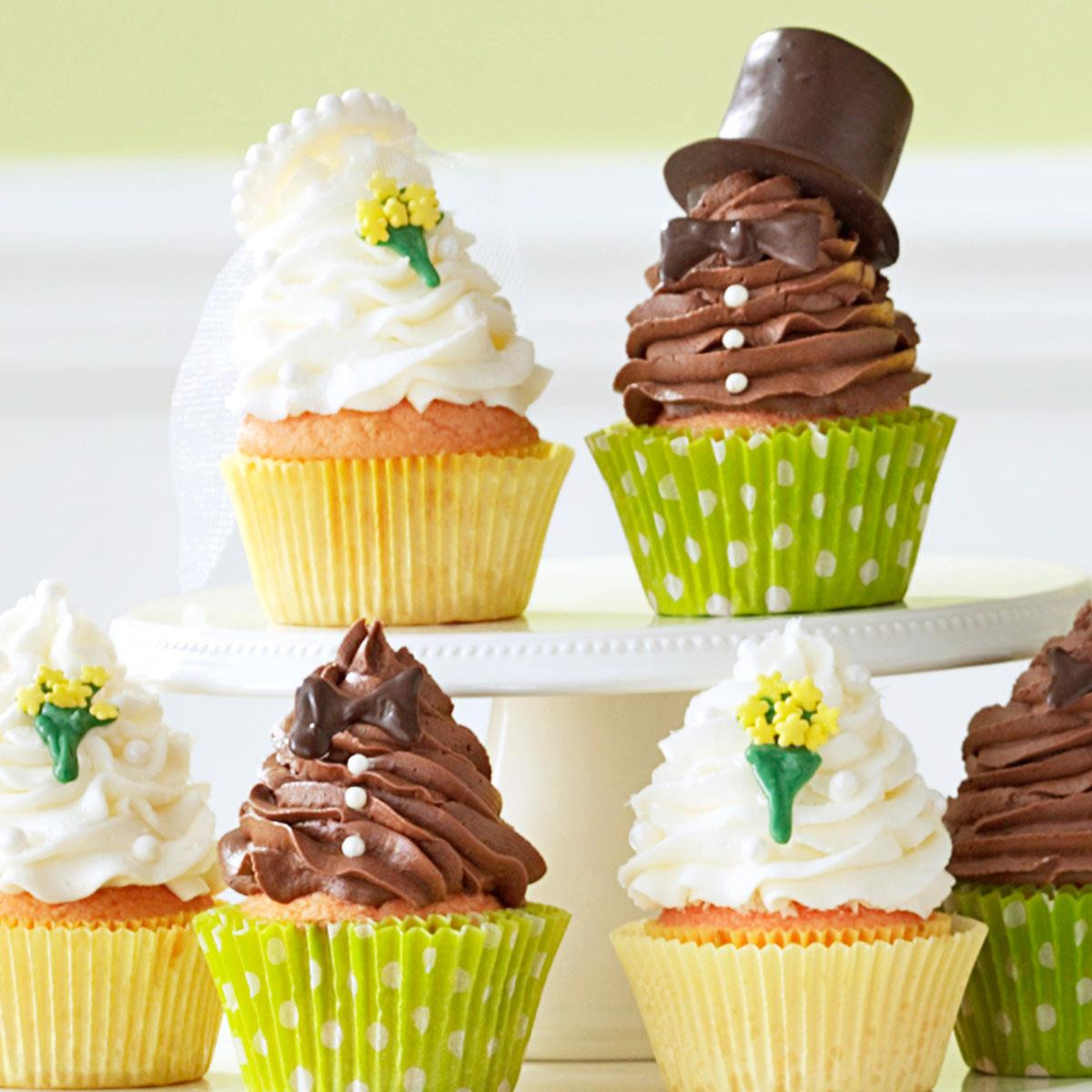Wedding Cup Cakes Recipes
 Bride and Groom Cupcakes Recipe