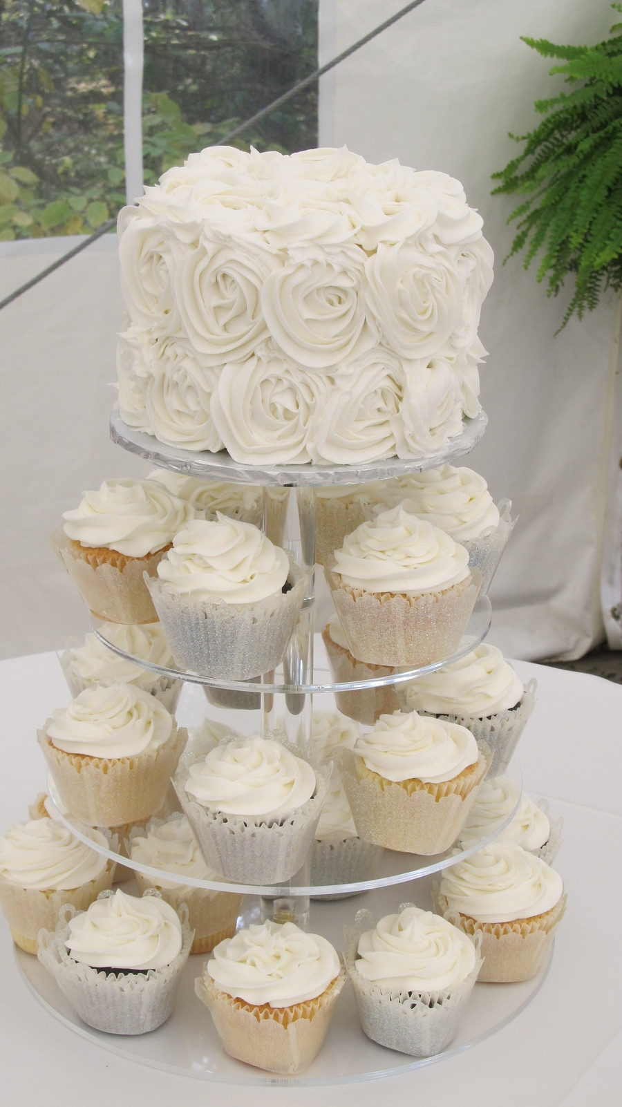 Wedding Cupcakes Cakes
 Rosette Wedding Cake CakeCentral