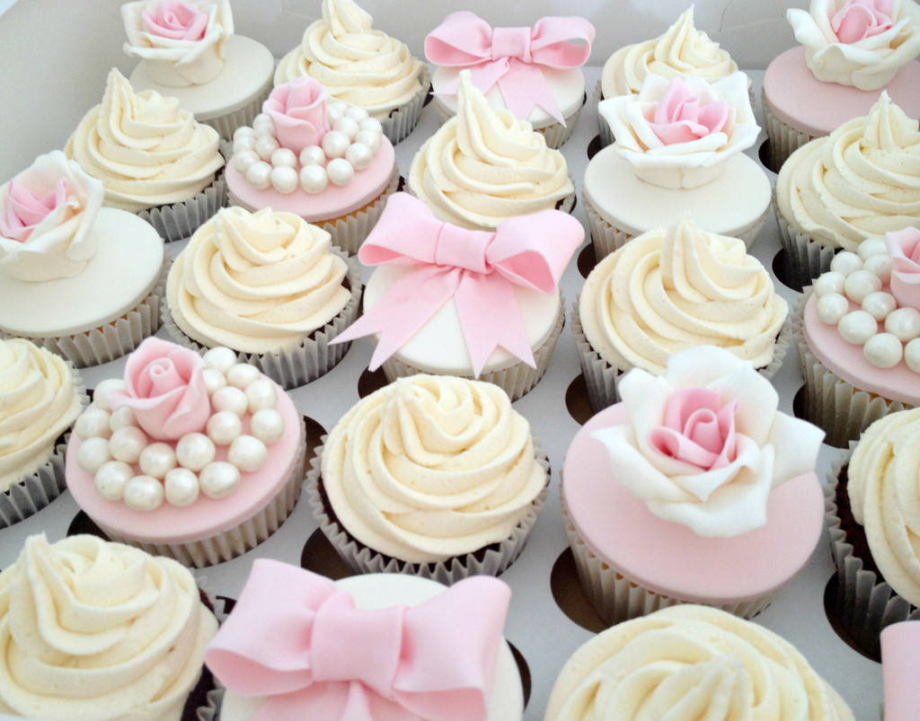 Wedding Cupcakes Decorations
 Vintage Pale Pink Wedding Cupcakes