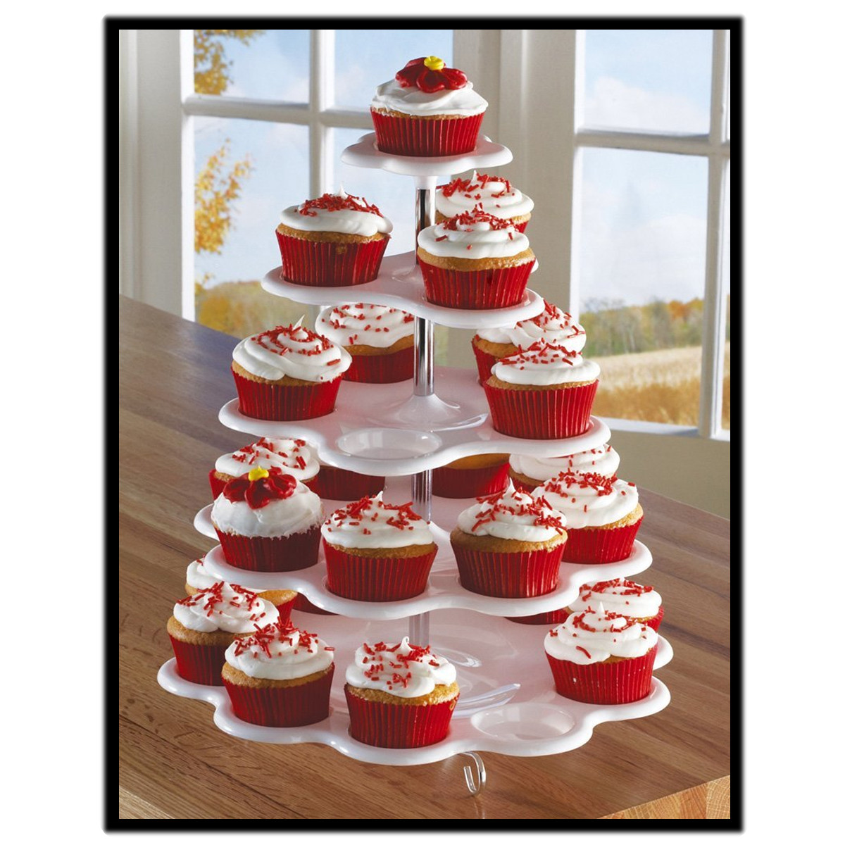 Wedding Cupcakes Holders
 5 Tier White Plastic Cupcake Holder Display Stand Tower