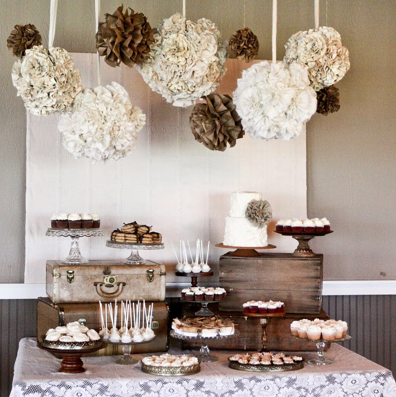 Wedding Dessert Tables Ideas
 Kara s Party Ideas Burlap and Lace Wedding Dessert Table