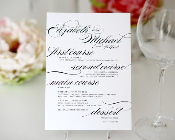 Wedding Dinner Menus
 11 best images about Menu Ideas For Wedding on Pinterest