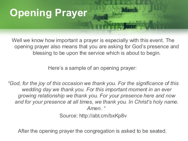 Wedding Dinner Prayer
 Wedding Opening Prayer Daily Quotes About Love