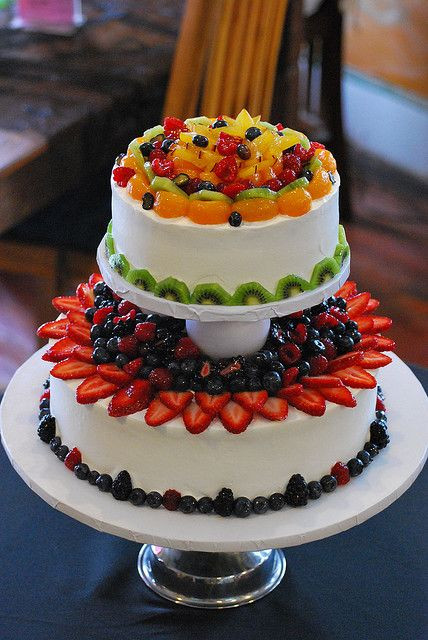 Wedding Fruit Cakes
 fresh fruit whip cream wedding cake Pinterest