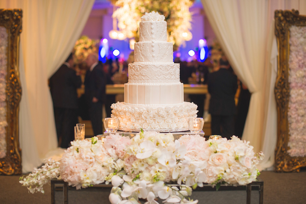 Wedding Reception Cakes
 Wedding Cake Displays Stunning Floral Embellished Cake