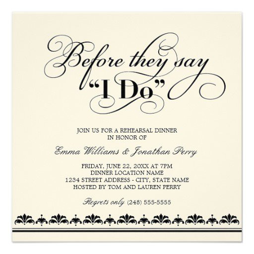 Wedding Rehearsal Dinner Invitations
 Fun Wedding Rehearsal Dinner Invitation Wording