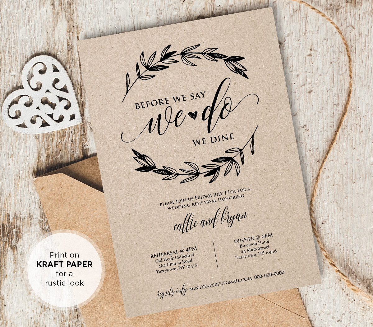 Wedding Rehearsal Dinner Invitations
 Rustic Wedding Rehearsal Invitation INSTANT DOWNLOAD