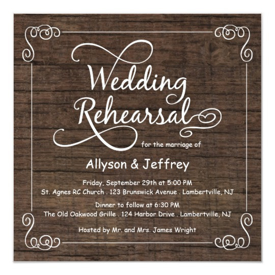 Wedding Rehearsal Dinner Invitations
 Rustic Wood Wedding Rehearsal Dinner Invitations