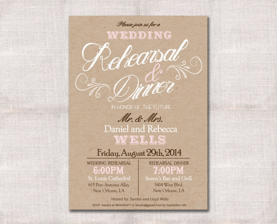 Wedding Rehearsal Dinner Invitations
 Wedding Rehearsal Dinner Invitation Custom Printable 5x7