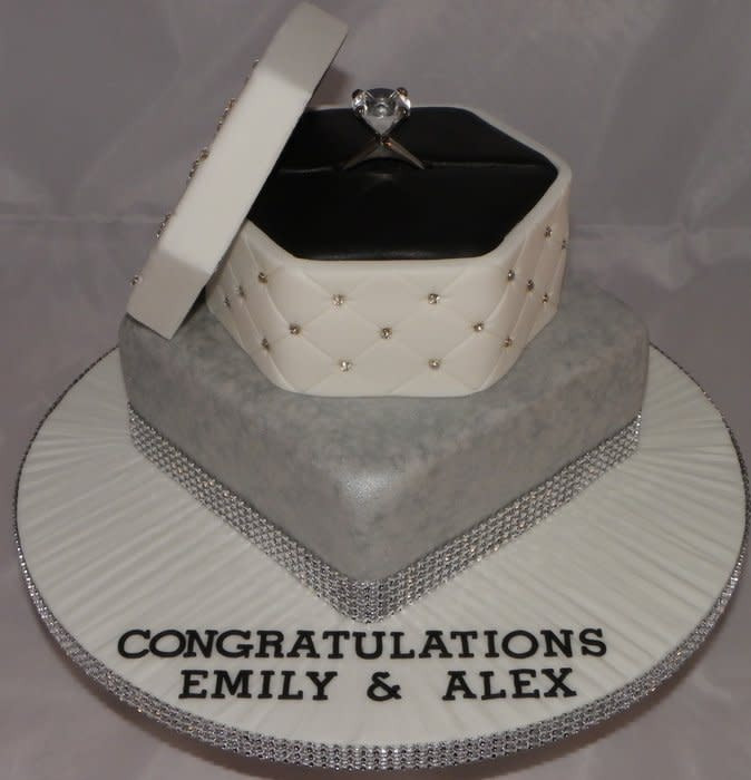 Wedding Ring Cakes
 Diamond ring box engagement cake Cake by Kazmick