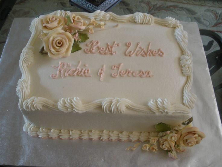 Wedding Sheet Cake Ideas
 sheet cake for a small family wedding dinner Last minute