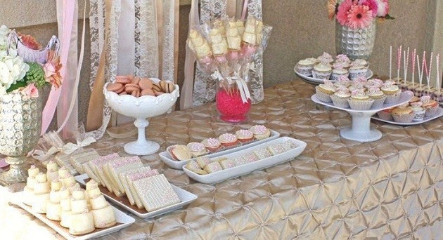 Wedding Shower Desserts
 Romantic Bridal Shower Dessert Table Guest Feature