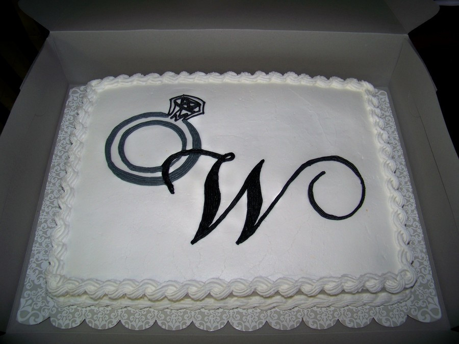 Wedding Shower Sheet Cakes
 Engagement Ring Bridal Shower Cake CakeCentral