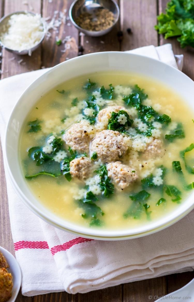 Wedding Soup Recipes With Meatballs And Chicken
 Italian Wedding Soup With Chicken Meatballs Recipe — Dishmaps