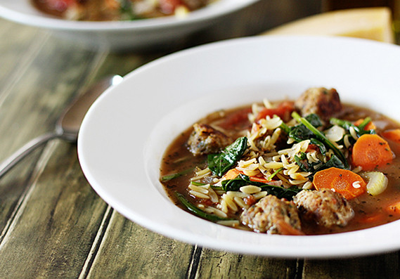 Wedding Soup With Chicken
 Italian Wedding Soup with Chicken Meatballs