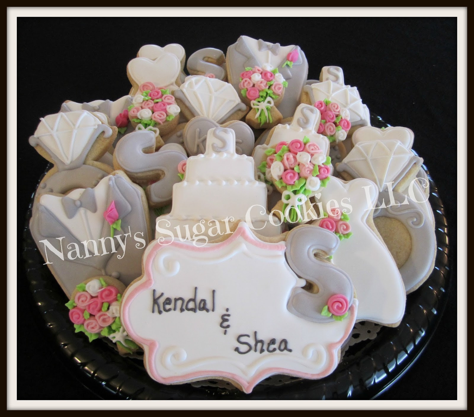 Wedding Sugar Cookies
 Nanny s Sugar Cookies LLC Wedding Theme Cookie Platters